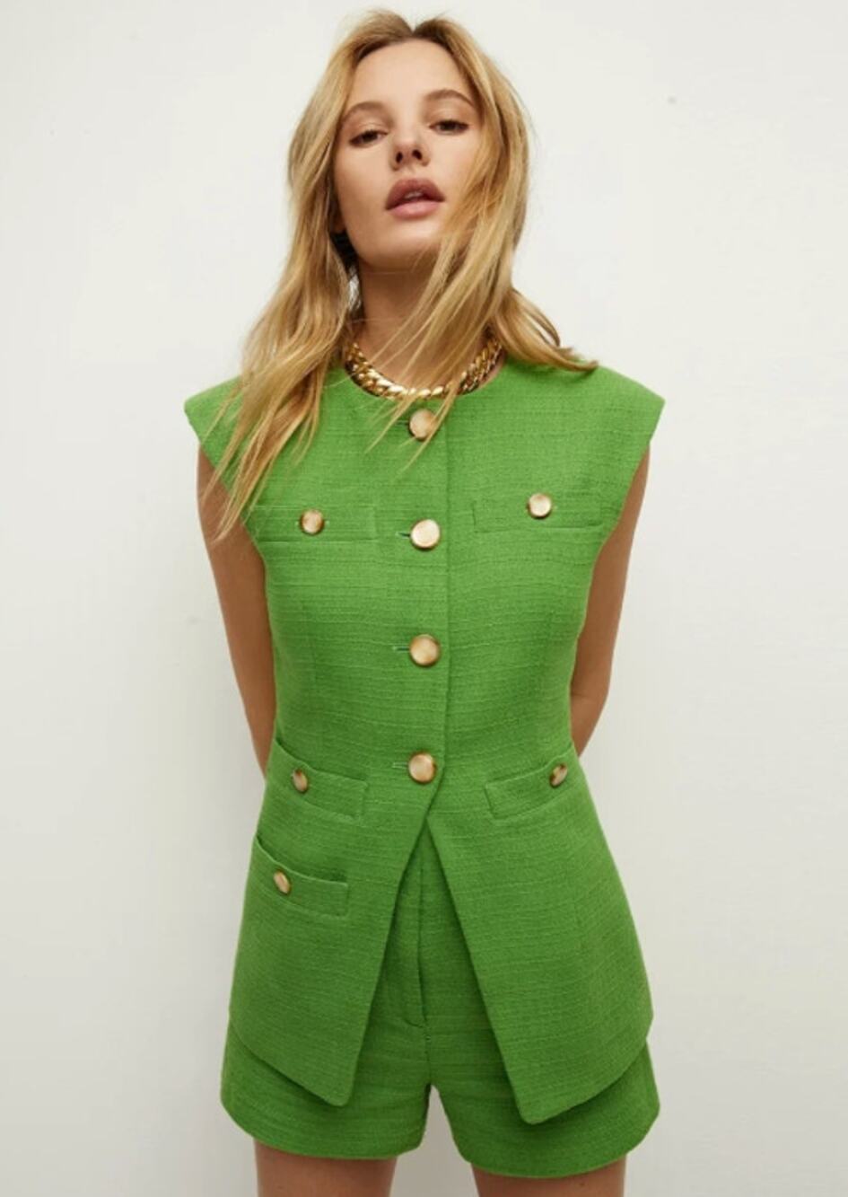 Veronica Beard Tamara Vest in Cactus Green size 8